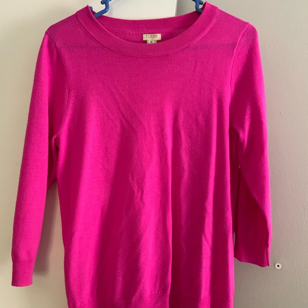 J. Crew hot pink light weight sweater